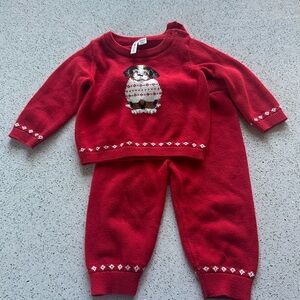 Janie and Jack red sweater set 6-12 months